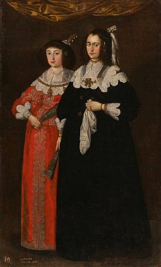 unknow artist Portrait of Catherine Potocka and Maria Lupu (daughter of Vasile Lupu), two wives of Janusz Radziwill oil painting image